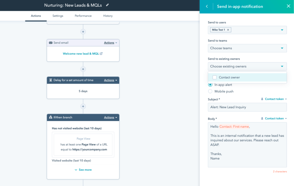 hubspot marketing automation workflow 
